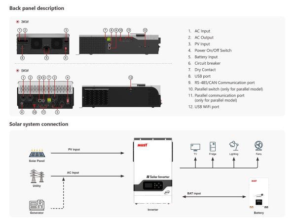 MUST 5.2KW Hybrid Solar Inverter