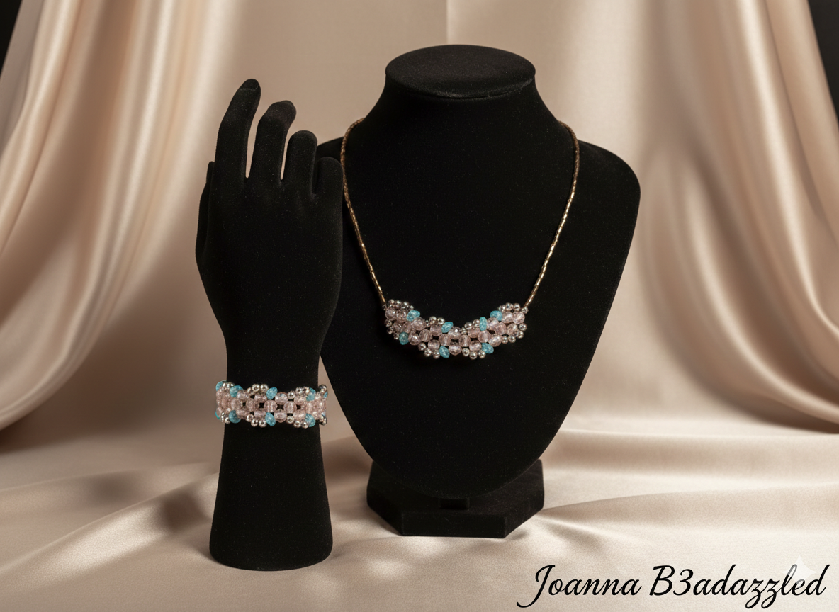 Joanna B3adazzled Beaded Necklace with matching bracelet (26)