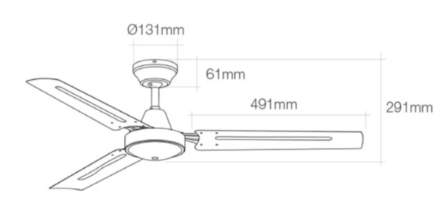 VENTOINHA TECTO BR 120cm 60w com controlador
