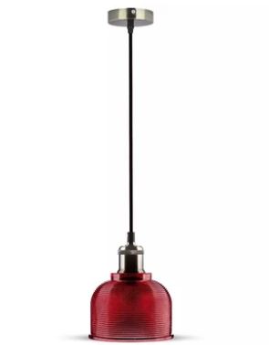 CANDEEIRO SUSPENSO E27 VIDRO GPA 145mm vermelho