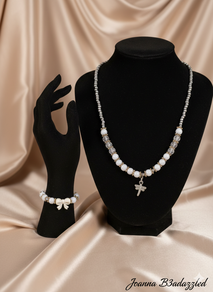 Joanna B3adazzled Beaded Necklace with matching bracelet (25)