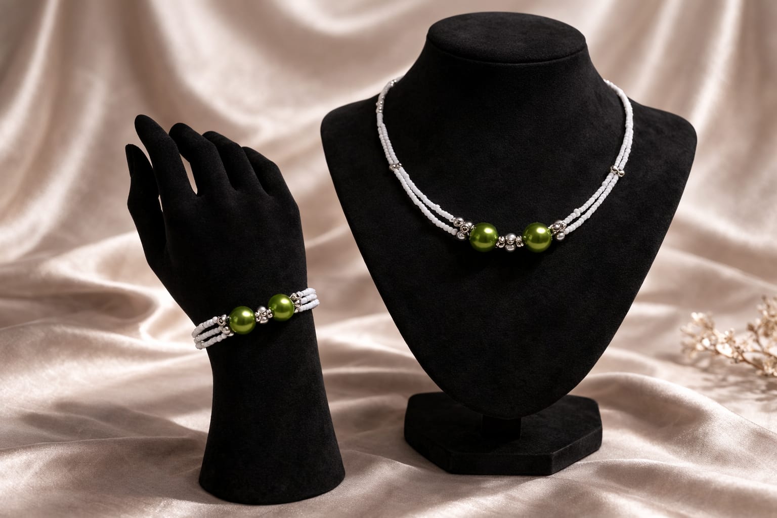 Joanna B3adazzled Beaded Necklace with matching bracelet (8)