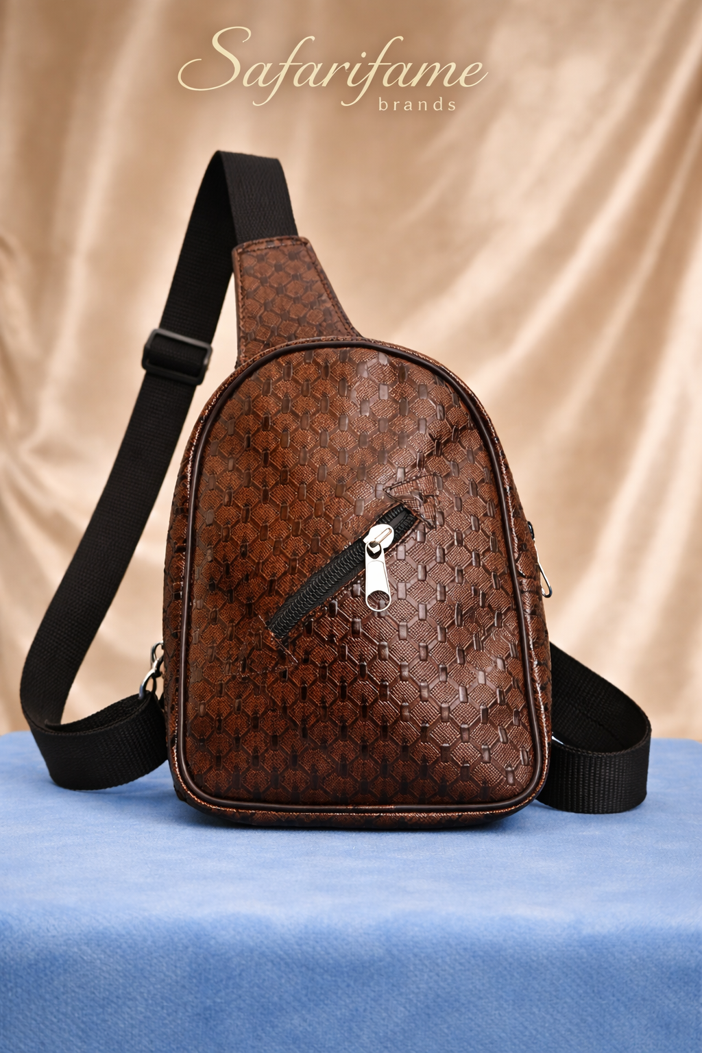 SafariFame Exotic Lexin Sling Bag- Light brown colour