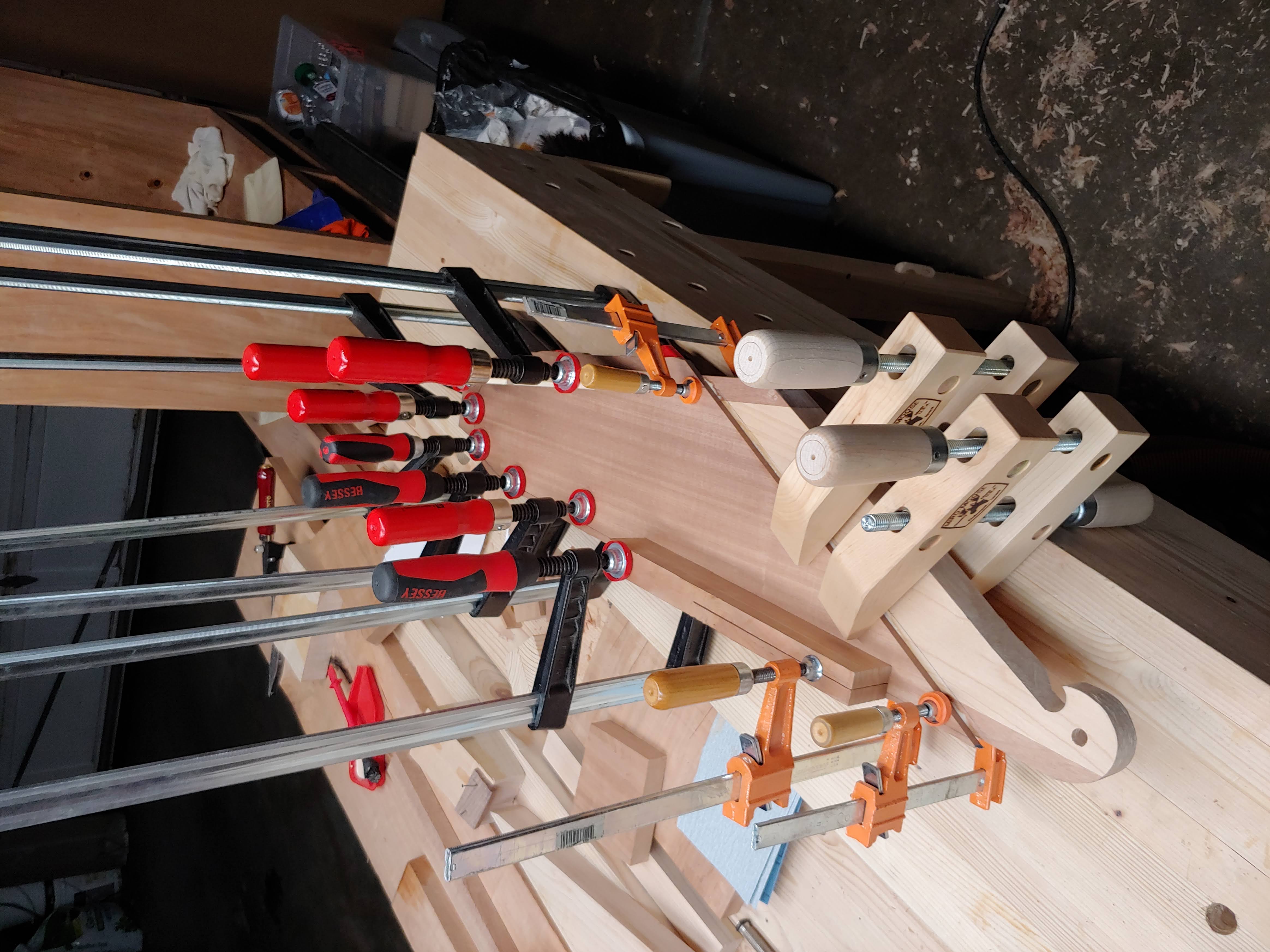 Figure 7. Gluing on the soundboard.