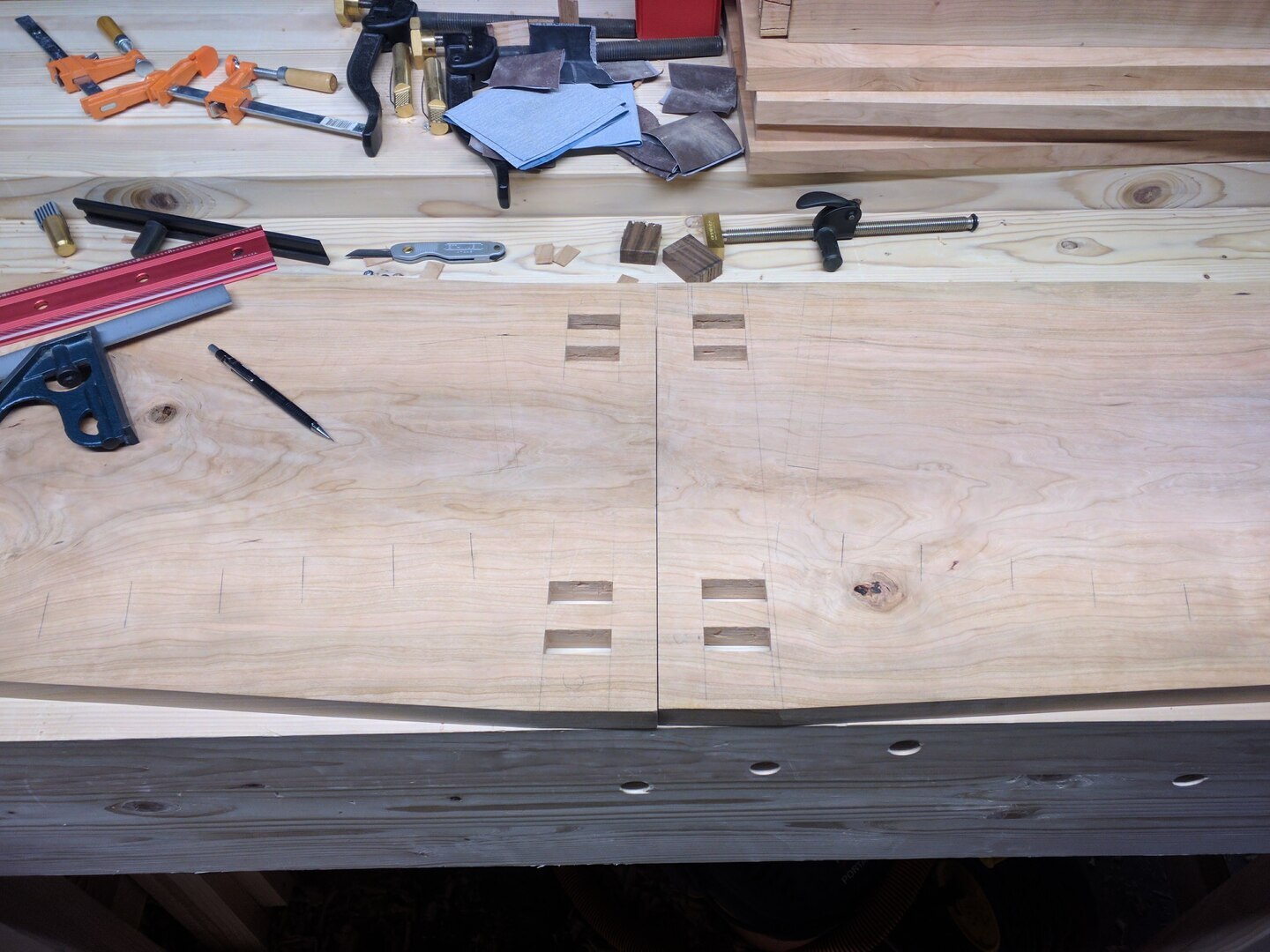 Figure 5. Laying out the joinery.