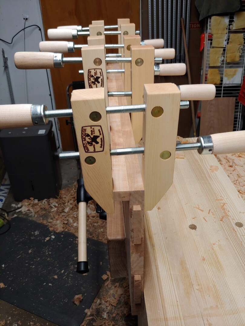 Figure 8. Gluing a lip to the short shelf.