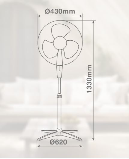 VENTOINHA DE PÉ 45w diam 43cm br
