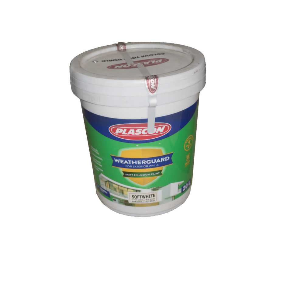 PLASCON WEATHERGUARD PAINT - ALL COLOURS (20 Litres)