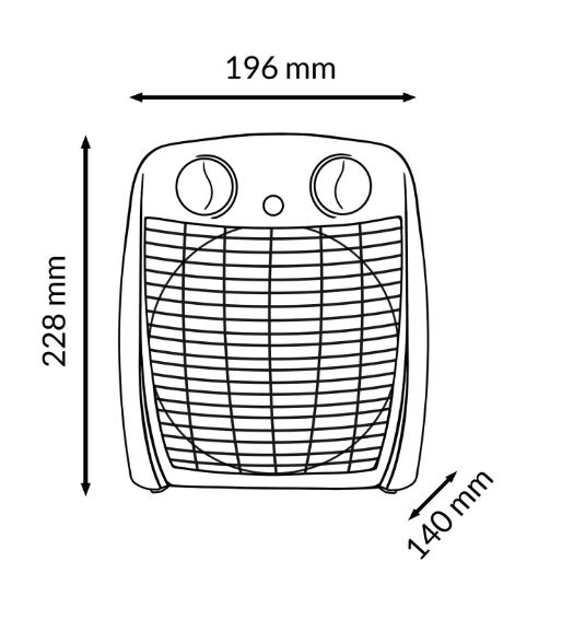 TERMOVENTILADOR 1000-2000w branco