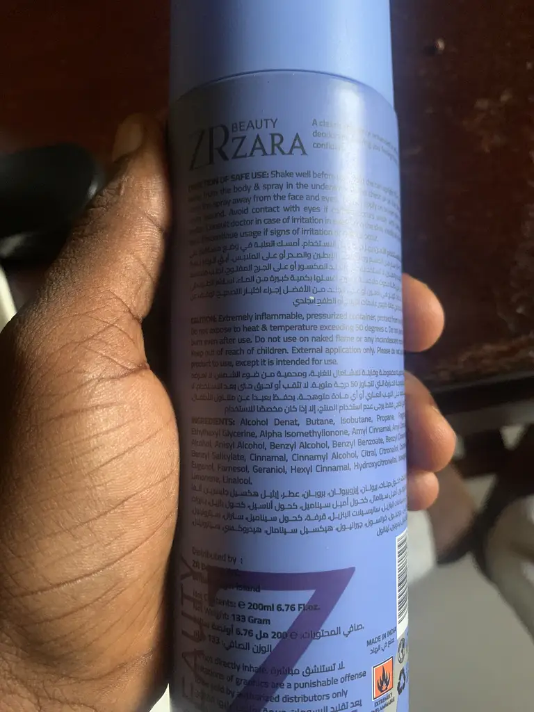 Deodorant spray