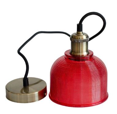 CANDEEIRO SUSPENSO E27 VIDRO GPA 145mm vermelho