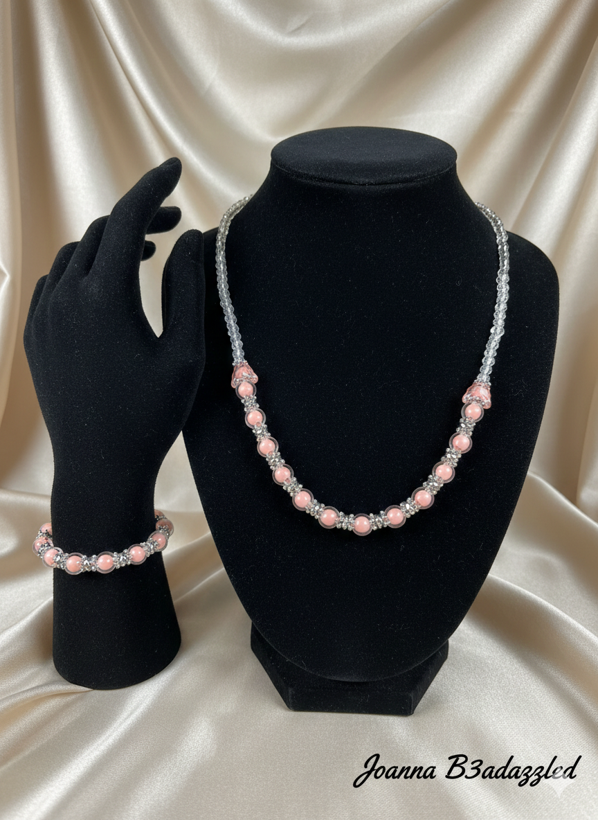 Joanna B3adazzled Beaded Necklace with matching bracelet (18)