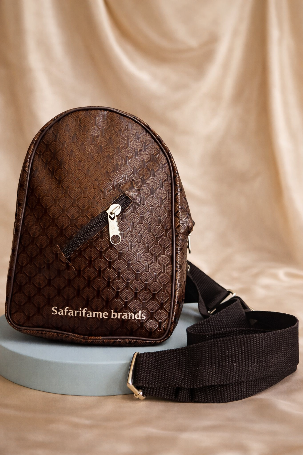 SafariFame Exotic Lexin Sling Bag- Dark Brown