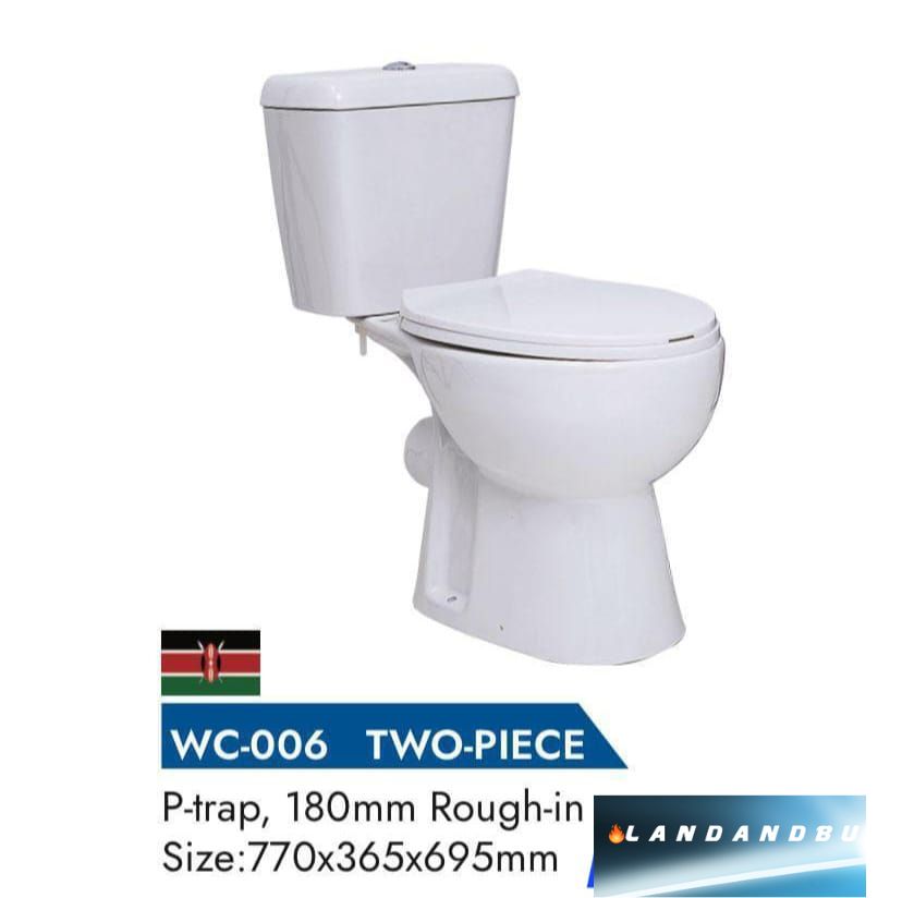 TF Two Piece Toilet WC-006 P-trap 180mm Rough-in Size (770x365x695)mm