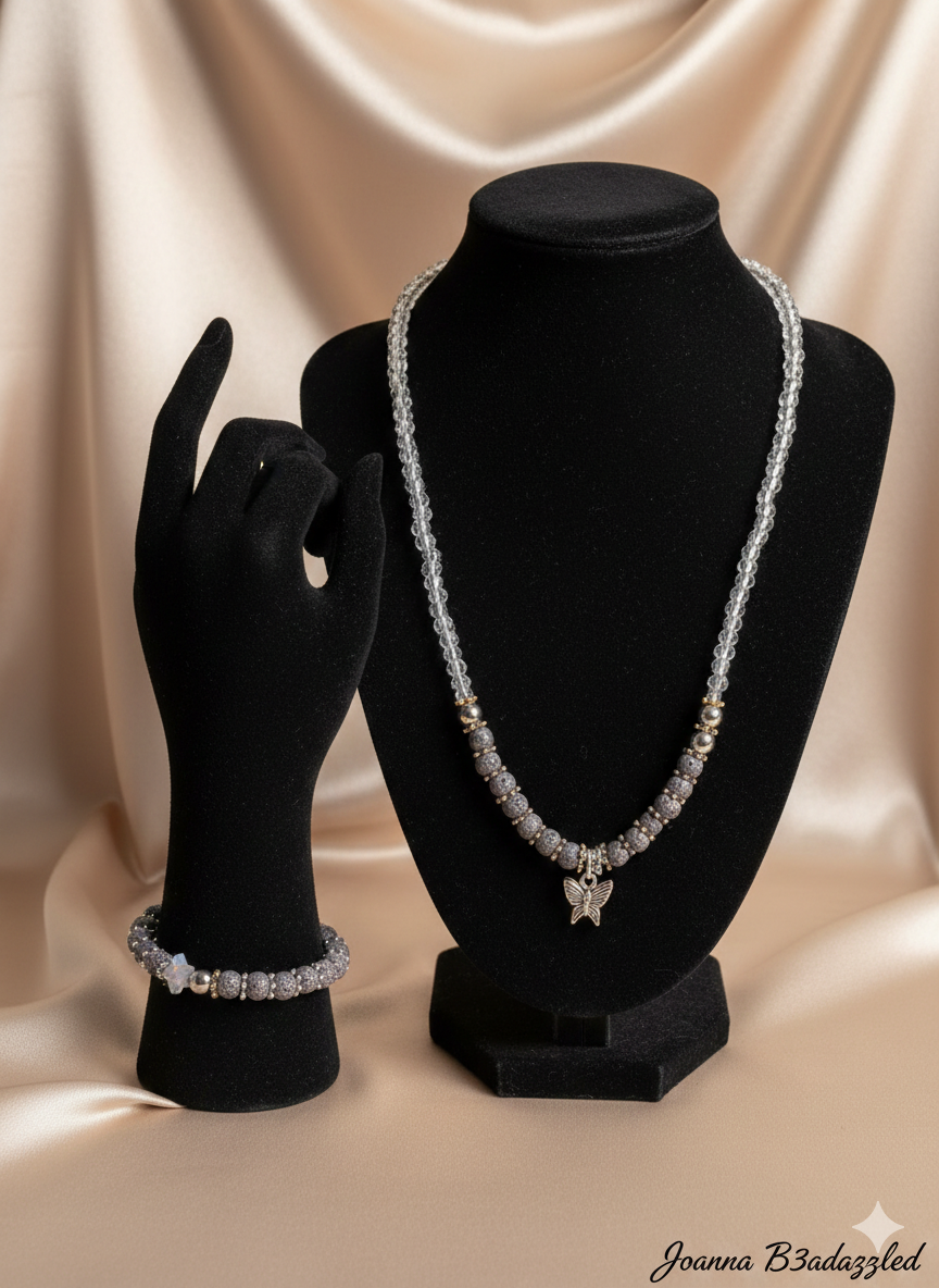 Joanna B3adazzled Beaded Necklace with matching bracelet (20)