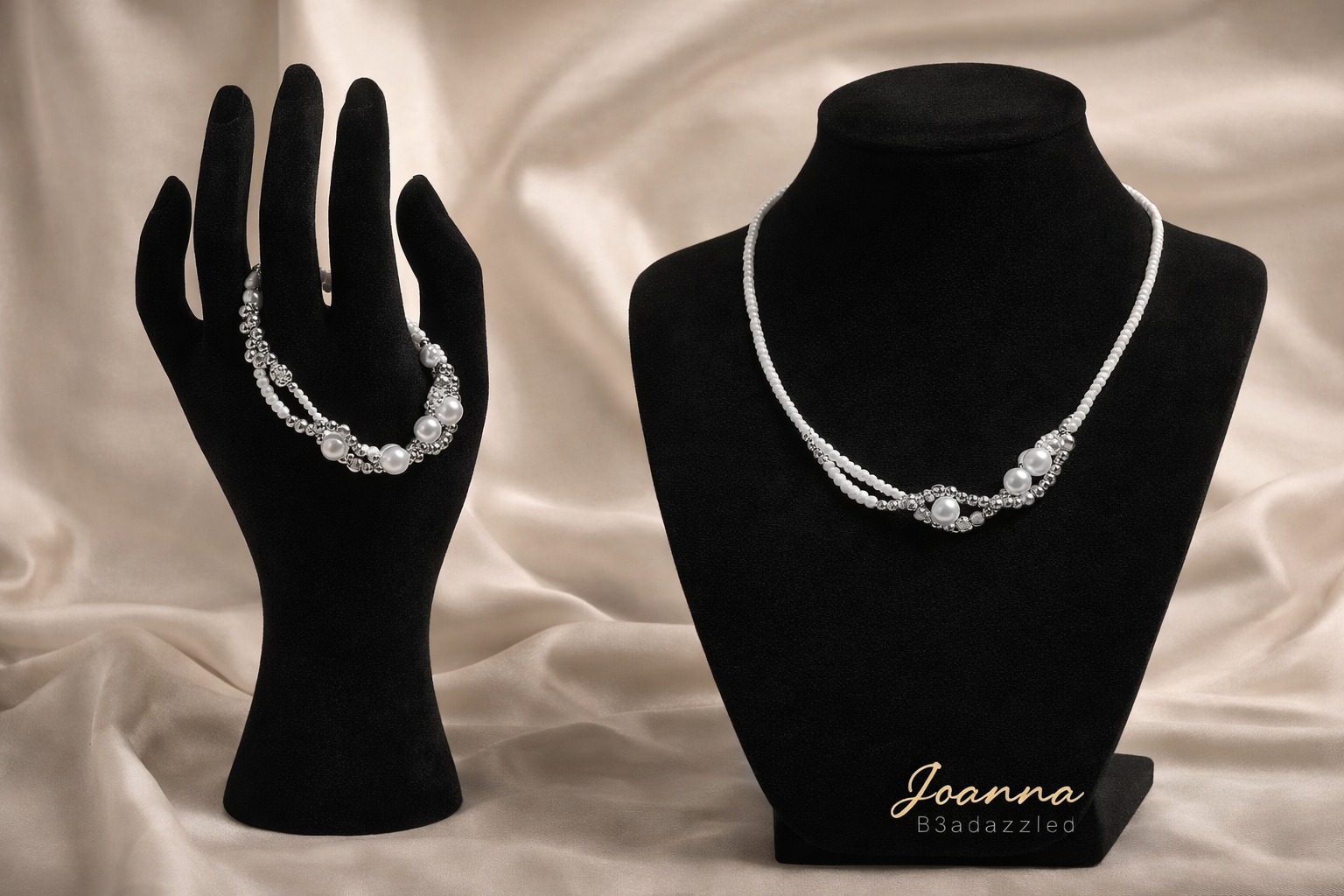 Joanna B3adazzled Beaded Necklace with matching bracelet (10)