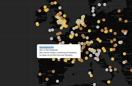 Mira este Mapa Interactivo de Google Maps: Lugar de Nacimiento de los Ganadores de Medallas en los Juegos Olímpicos de 2024