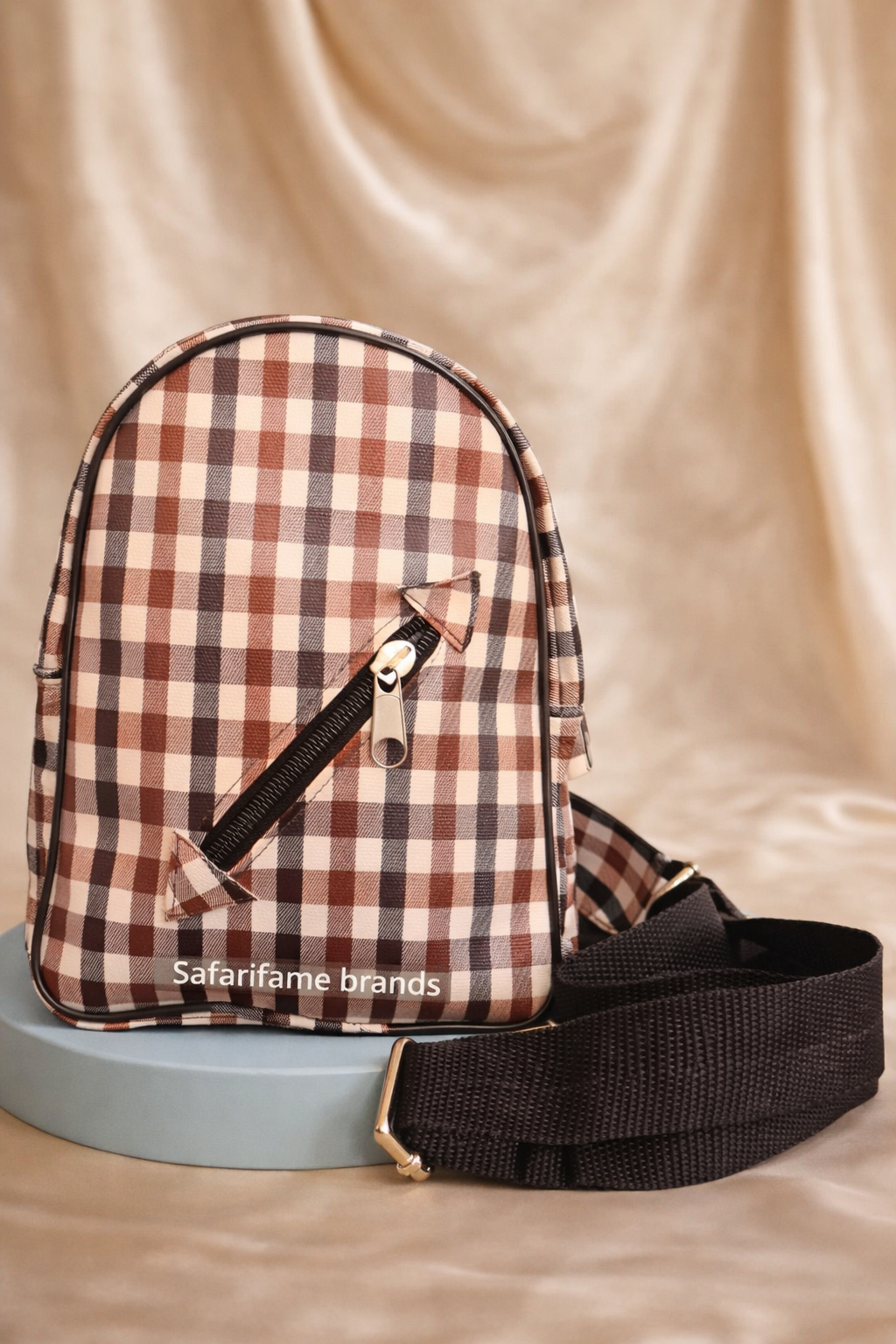 SafariFame Exotic Lexin Sling Bag- Brown checked