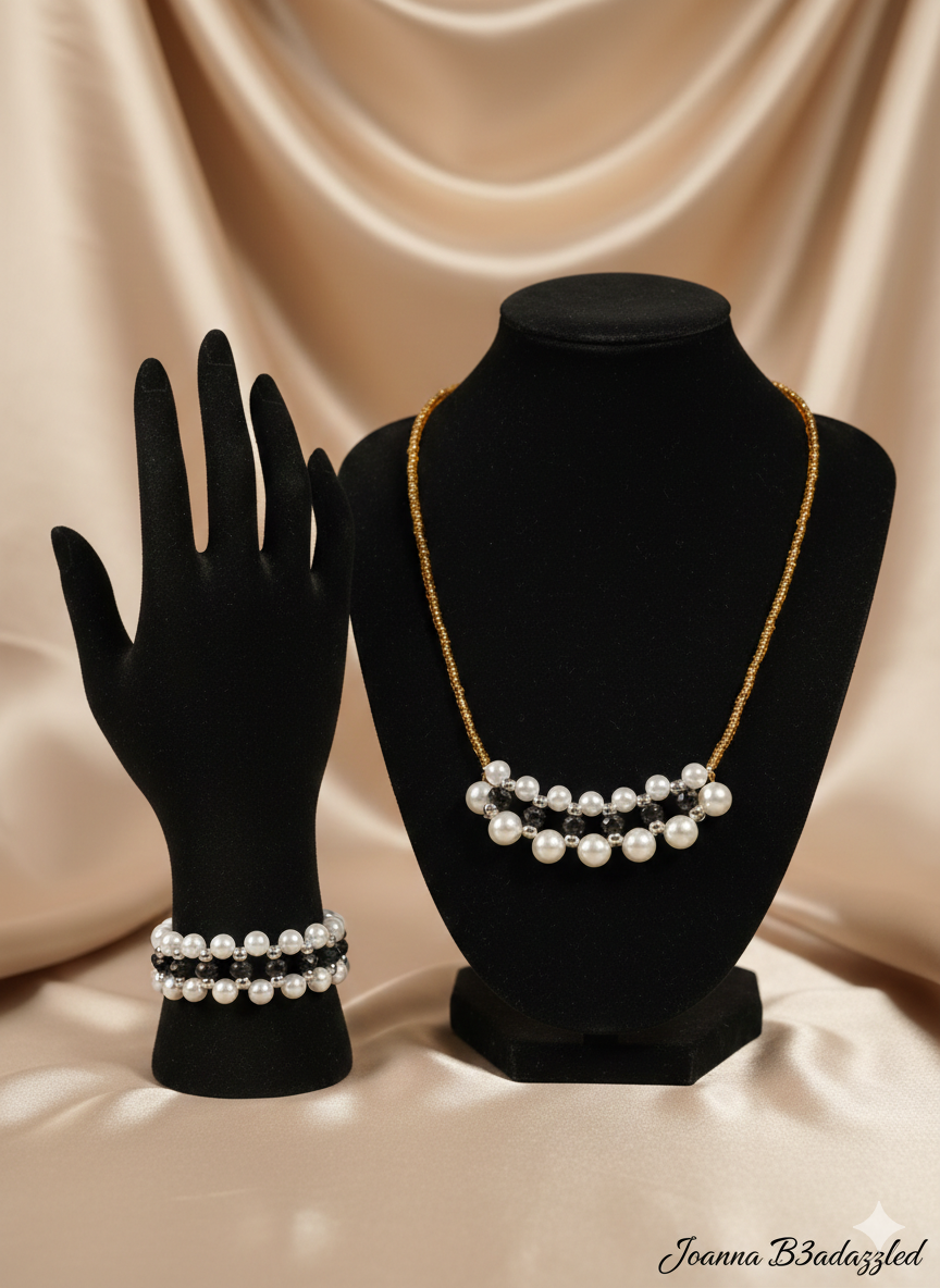 Joanna B3adazzled Beaded Necklace with matching bracelet (21)