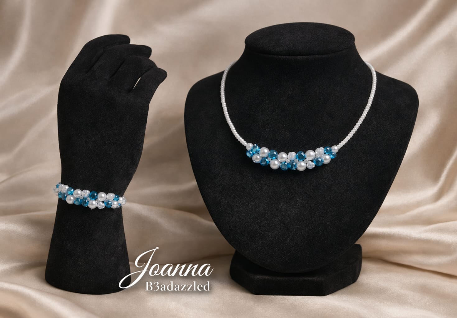 Joanna B3adazzled Beaded Necklace with matching bracelet (2)