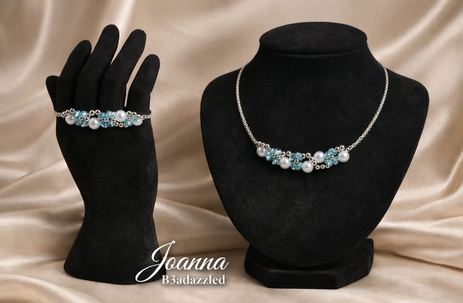 Joanna B3adazzled Beaded Necklace with matching bracelet (5)