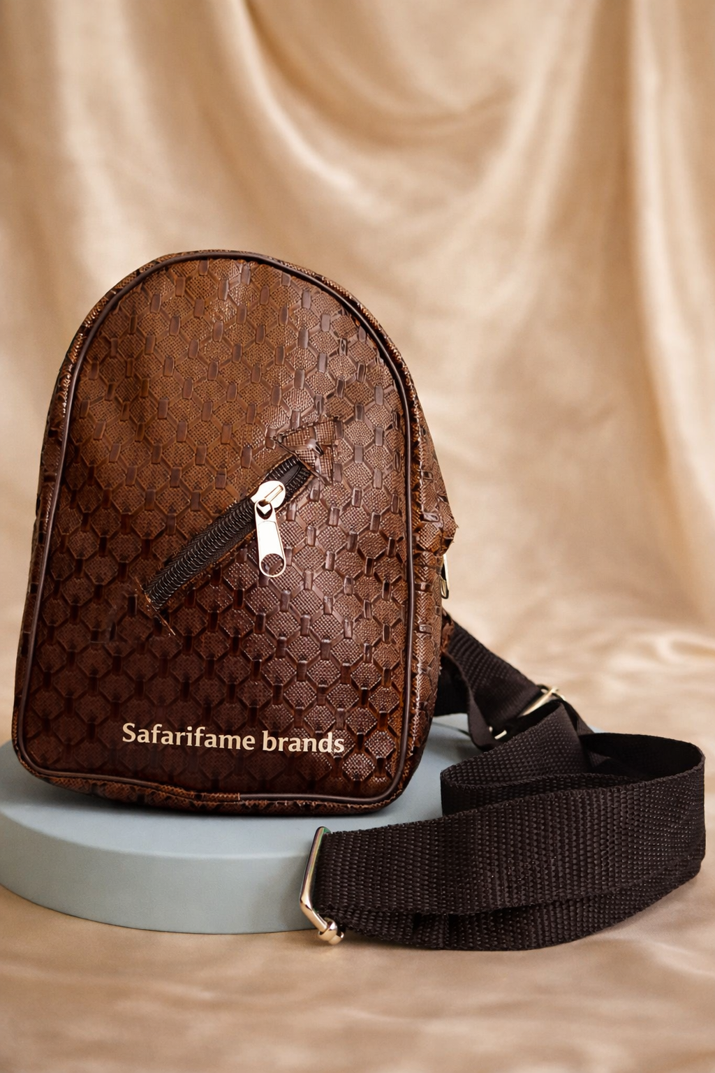 SafariFame Exotic Lexin Sling Bag- Brown colour