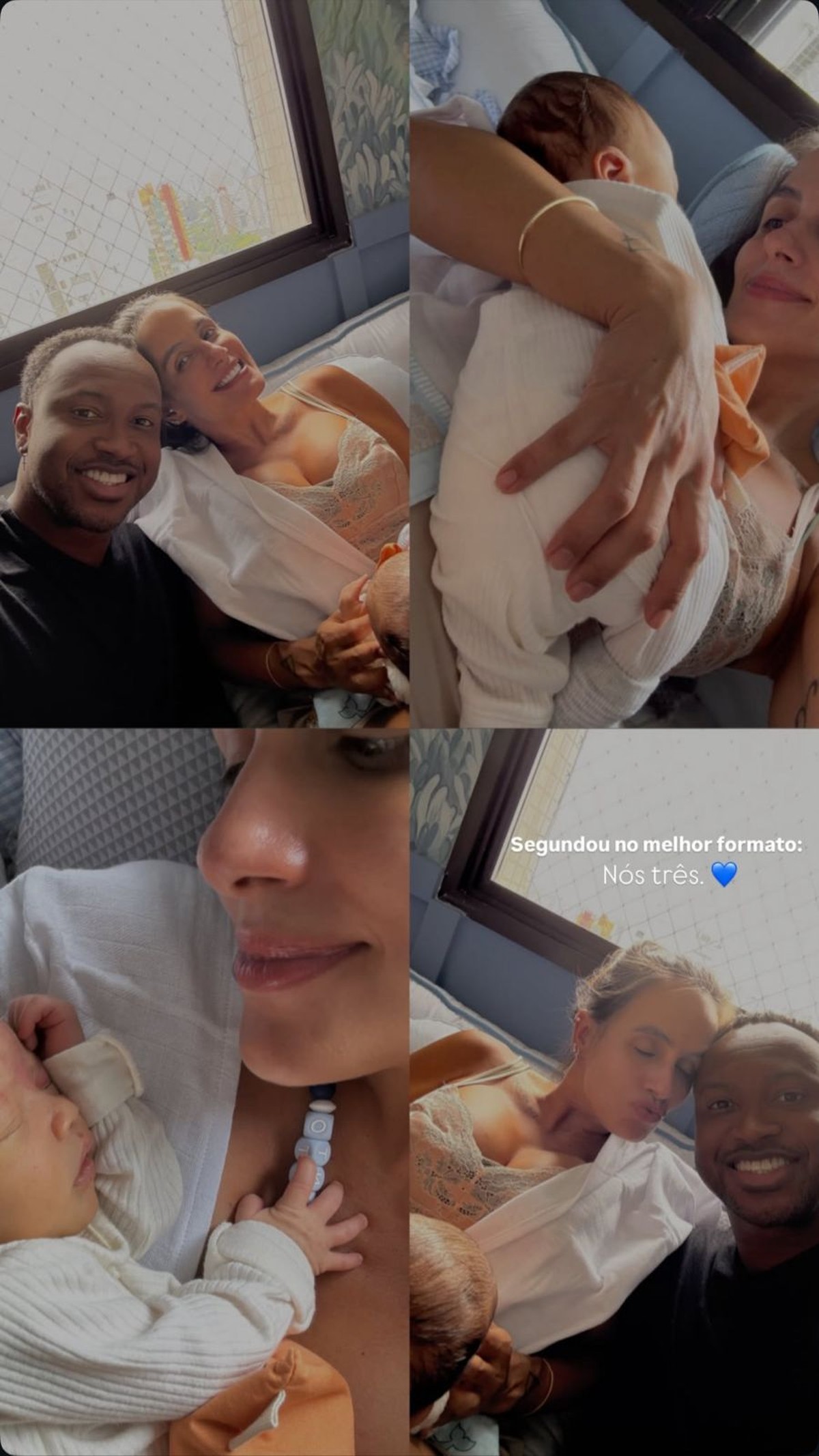 Carol Peixinho inicia semana com Thiaguinho e o primeiro filho do casal, Bento