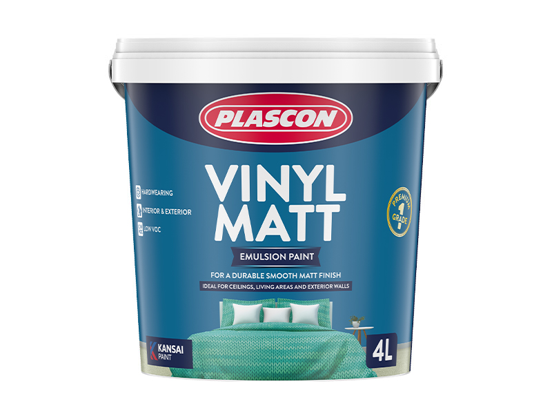 PLASCON VINYL MATT EMULSION- Exterior, Interior-  1 litre