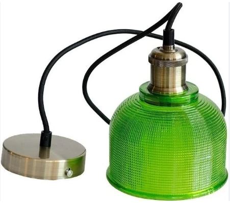 CANDEEIRO SUSPENSO E27 VIDRO GPA 145mm verde