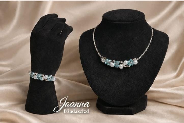 Joanna B3adazzled Beaded Necklace with matching bracelet (9)